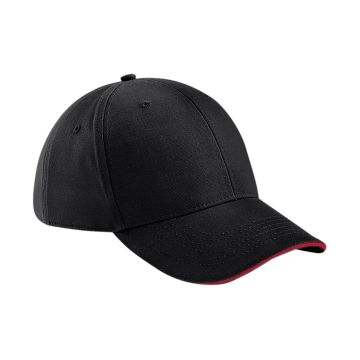Athleisure 6-panel cap - Black/Classic Red - One size