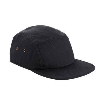 Canvas 5-panel camper cap - Black - One size