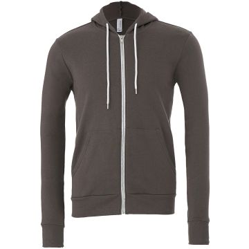 Unisex polycotton fleece full-zip hoodie - Asphalt - XS