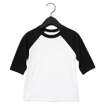 Toddler ¾ sleeve baseball tee - White/Black - 2T