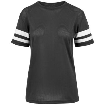 Women's mesh stripe tee - Black/White - XS