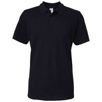 Softstyle™ adult double piqué polo - Black - S