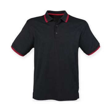 Double tipped Coolplus® polo shirt - Black/Red - XS