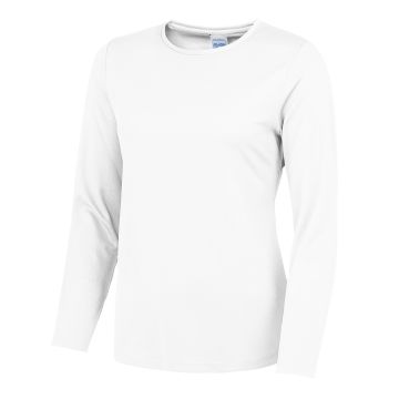 Women's long sleeve cool T - Arctic White - XS