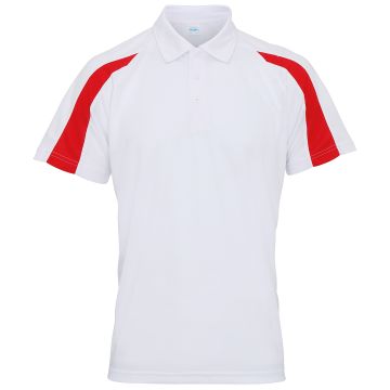 Contrast cool polo - Arctic White/Fire Red - S