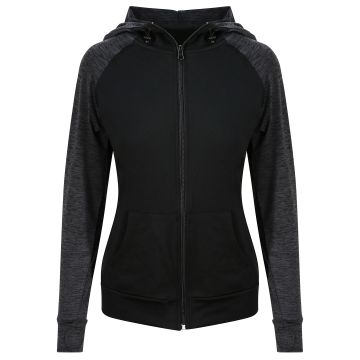Women's cool contrast zoodie - Black/Black Slate Melange - XS