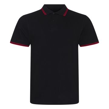Stretch tipped polo - Black/Red - M