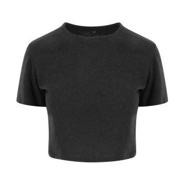 Women's triblend cropped T - Heather Black - XS