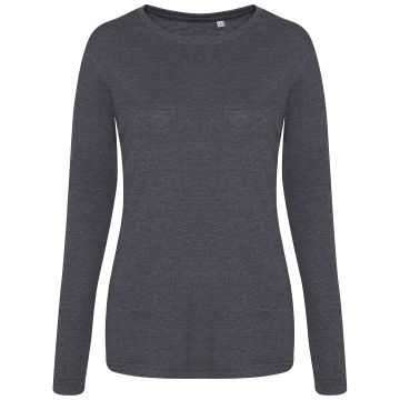 Women's triblend T long sleeve - Heather Charcoal - XS
