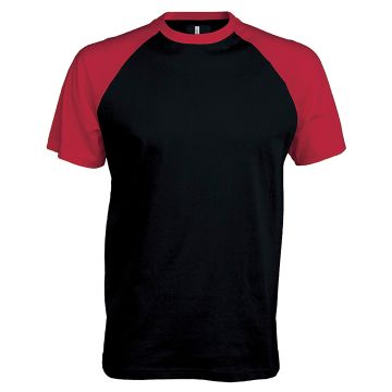 Baseball Short-sleeved two-tone T-shirt - Black/Red - S