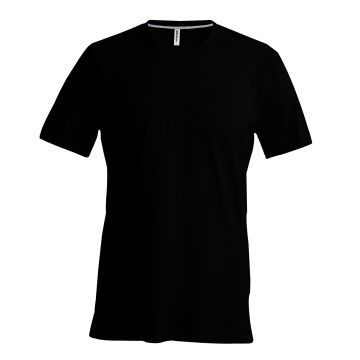 Men's short-sleeved V-neck T-shirt - Black - S