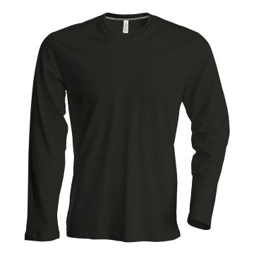Men's long-sleeved crew neck T-shirt - Black - S