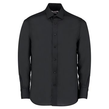 Tailored business shirt long-sleeved (tailored fit) - Black - 14.5
