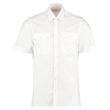 Pilot shirt short-sleeved (tailored fit) - White - 14.5