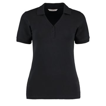 Sophia v-neck polo (regular fit) - Black - Wom 8