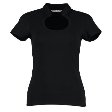 Women's corporate top keyhole neck (regular fit) - Black - Wom 12/14