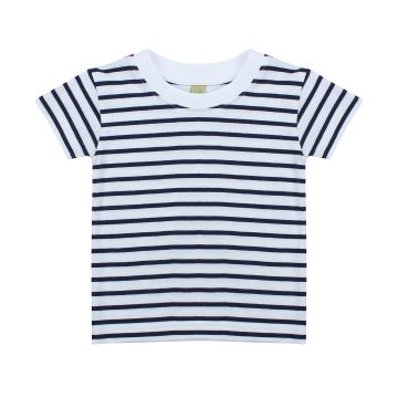 Short sleeve striped t-shirt - White/Oxford Navy - 0/6 Months