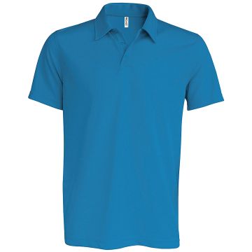 Men's short-sleeved polo shirt - Aqua Blue - S
