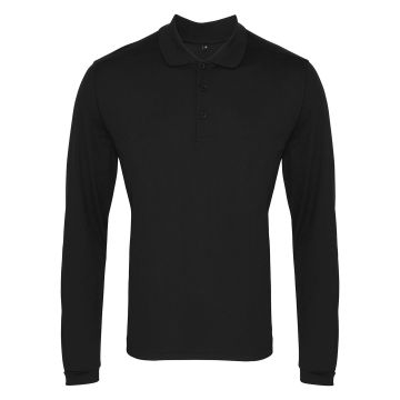 Long sleeve Coolchecker® piqué polo - Black - XS