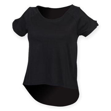 T-shirt with drop detail - Black - XS