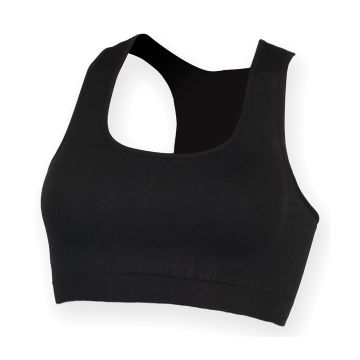 Women's workout cropped top - Black - S