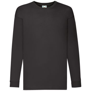 Kids long sleeve valueweight T - Black - 3/4 Years