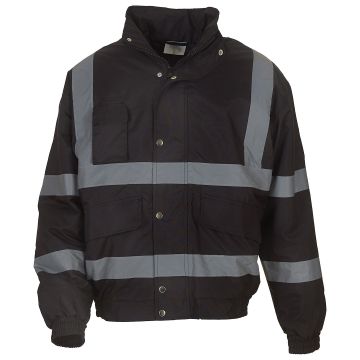 Hi-vis classic bomber jacket (HVP211) - Black - S