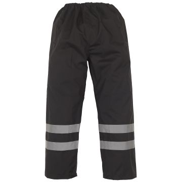 Hi-vis waterproof overtrousers (HVS461) - Black - M