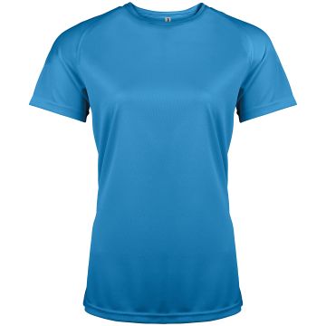 Ladies' short-sleeved sports T-shirt - Aqua Blue - S