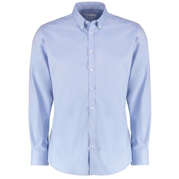 Stretch Oxford shirt long-sleeved (slim fit) - Light Blue - 14