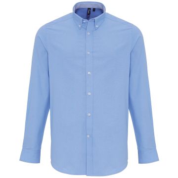 Cotton-rich Oxford stripes shirt - Oxford Blue - S