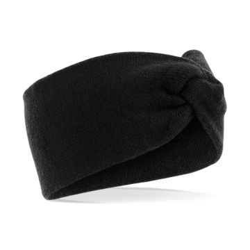 Twist knit headband - Black - One size