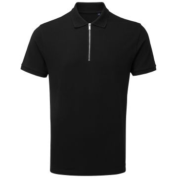 Men's zip polo - Black - S