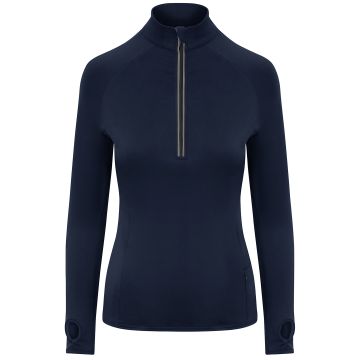 Women's Cool Flex long half-zip top - French Navy - XS