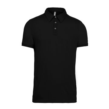 Jersey knit polo shirt - Black - S