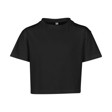 Girls cropped Jersey tee - Black - 4/6 Years