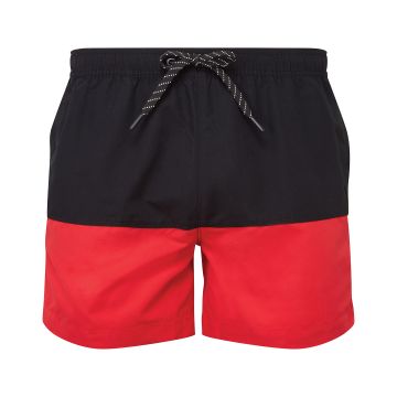 Block colour swim shorts - Black/Red - S