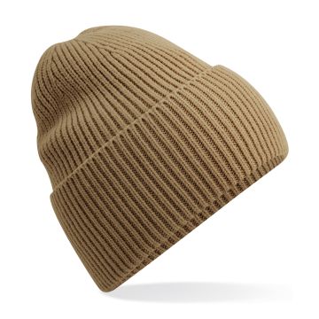 Oversized cuffed beanie - Biscuit - One size