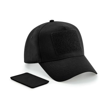 Removable patch 5-panel cap - Black - One size