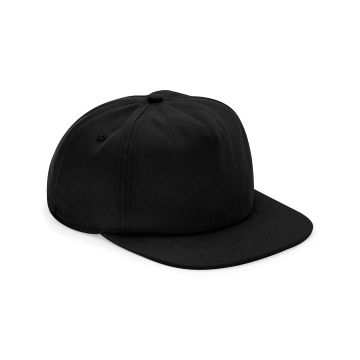Organic cotton unstructured 5-panel cap - Black - One size