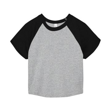 Women’s micro rib raglan baby t-shirt - Athletic Heather/Black - XS