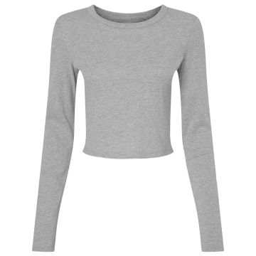 Women’s micro rib long sleeve baby t-shirt - Athletic Heather - XS