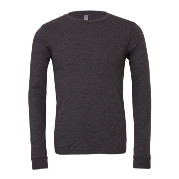 Unisex heather CVC long sleeve t-shirt - Dark Grey Heather - XS
