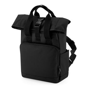 Recycled mini twin handle roll-top backpack - Black - One size