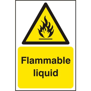 FLAMMABLE LIQUID  SAV 200MM X 300MM - White/Yellow
