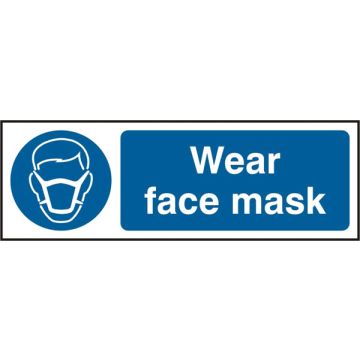 WEAR FACE MASK  RPVC 300MM X 100MM - White/Blue