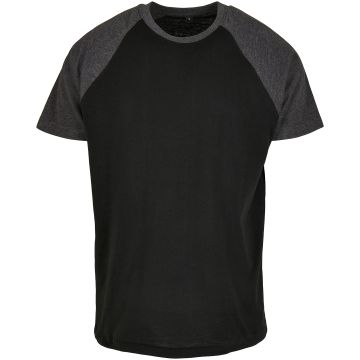 Raglan contrast tee - Black/Charcoal* - S
