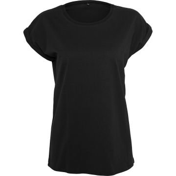 Women's organic extended shoulder tee - Black - XS