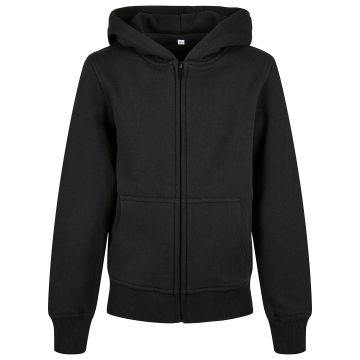 Organic kids basic zip hoodie - Black - 5/6 Years