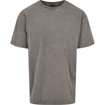 Acid washed heavy oversized tee - Asphalt - XS